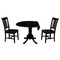 International Concepts Round 42 in Dual Drop Leaf Table with 2 San Remo Chairs, Black, 42 W, 42 L, 29.75 in H, Wood, Black K46-42DP-C10 - alternate 6